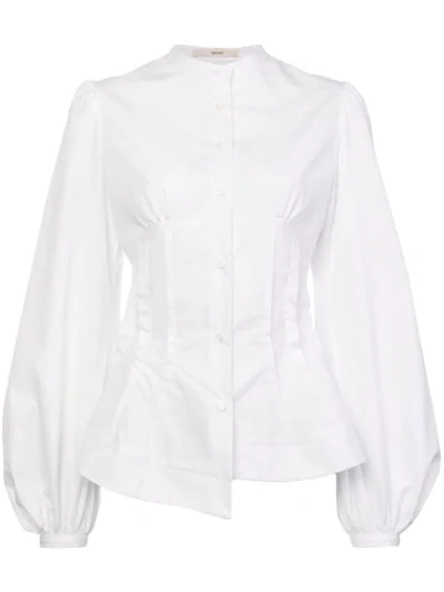 Aganovich Balloon Sleeves Shirt In White