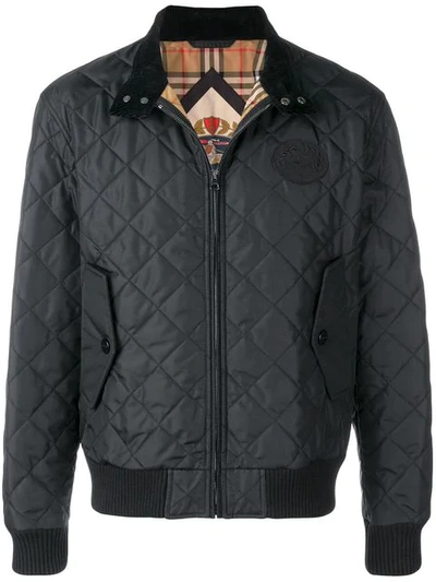 Burberry Quilted Bomber Jacket In A1189 Black