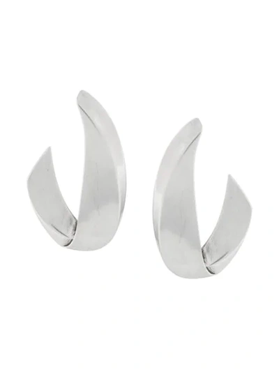 Saint Laurent Chaines Earrings In Silver-tone Metal In 8142 -argent Oxyde