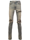 Amiri Distressed Skinny Jeans - Blue