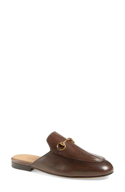 Gucci Women's Princetown Leather Mules In Fondente Brown