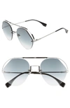Fendi Women's Brow Bar Round Sunglasses, 57mm In Grey