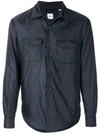 Aspesi Technical Snap Shirt Jacket In Blue