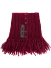 Miu Miu Knitted Collar Scarf - Red