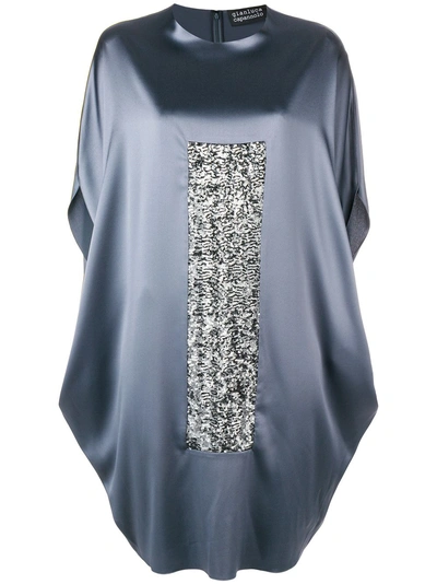 Gianluca Capannolo Oversized Sequin Panel T-shirt Dress - Grey In Gray