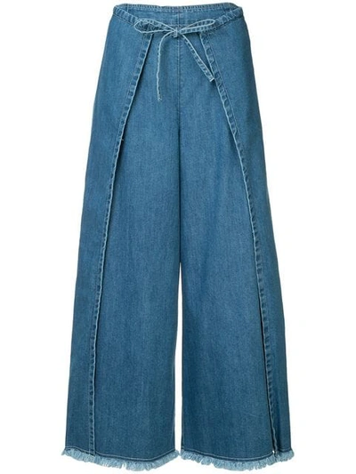 Frei Ea Wide Leg Skirt Jeans In Blue