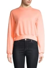 Cotton Citizen Milan Crop Sweatshirt In Pastel Coral