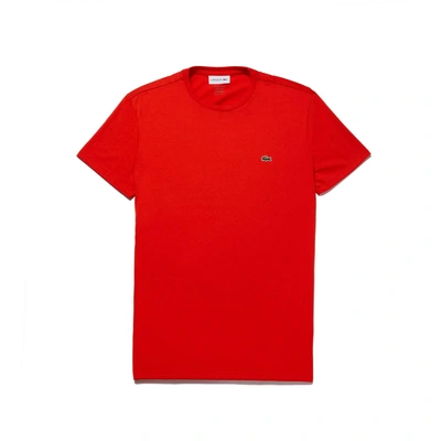 Lacoste Men's Crew Neck Pima Cotton Jersey T-shirt In Red