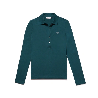 Lacoste Women's Slim Fit Stretch Mini Piqué Polo Shirt In Green