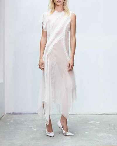 Jason Wu Lace-trimmed Silk Chiffon Midi Dress In White