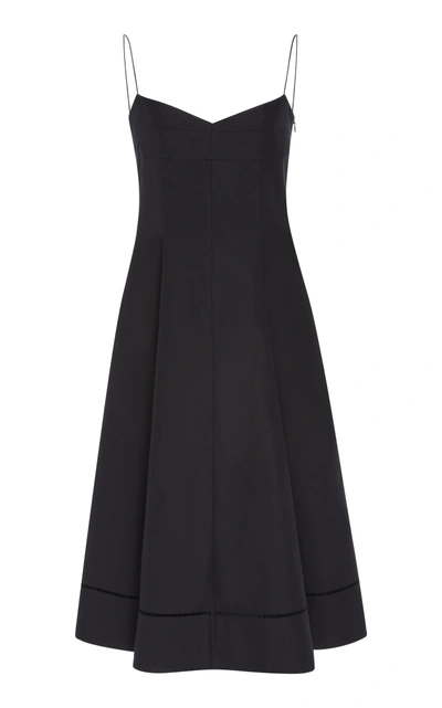 Khaite Isabella Cotton Midi Dress In Black