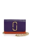 Marc Jacobs Leather Chain Wallet In Violet Mutli/gold