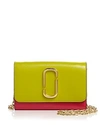 Marc Jacobs Leather Chain Wallet In Chartreuse/gold