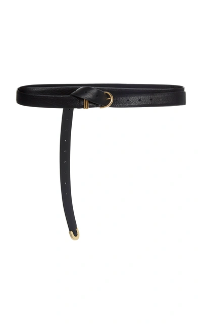 Khaite Brook Leather Wrap Belt In Black