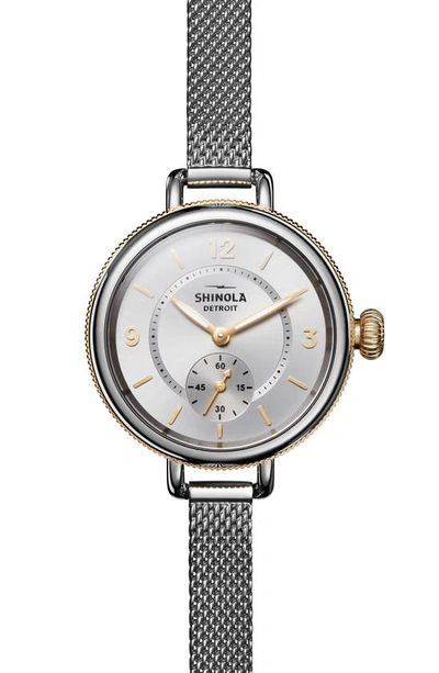Shinola The Birdy Stainless Steel Watch | Crystal/stainless Steel In Silver