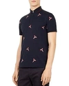 Ted Baker Hapnes Bird-embroidered Regular Fit Polo In Navy
