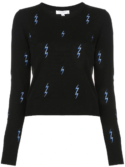 Equipment Shirley Lightning Knit Cashmere Sweater In Black/hyper Blue