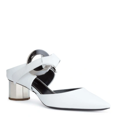 Proenza Schouler White Leather Grommet 40 Mules