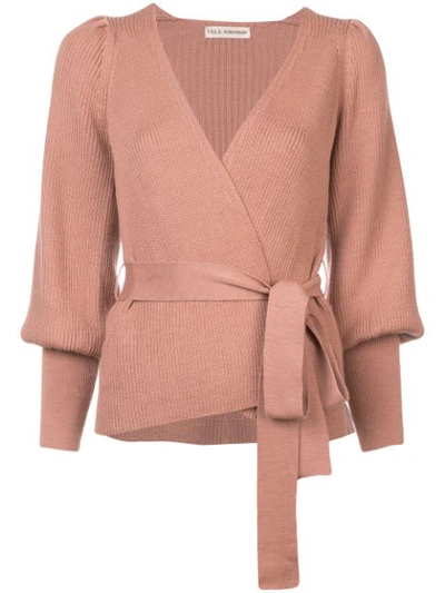 Ulla Johnson Lyra Knitted Wrap Top In Pink