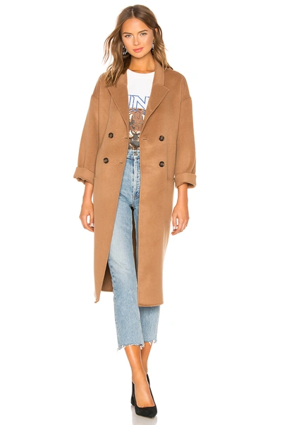 Anine Bing Dylan Double-breasted Wool And Cashmere-blend Coat In Brown