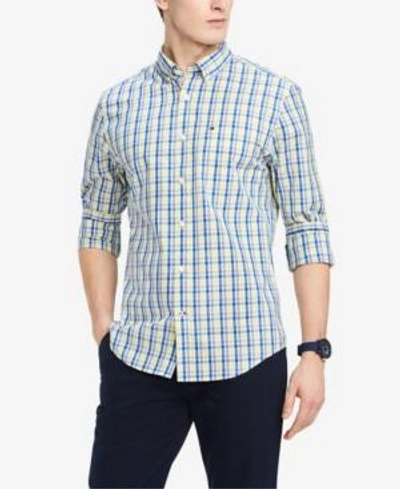 Tommy Hilfiger Men's Classic Fit Plaid Shirt, Created For Macy's In Limelight