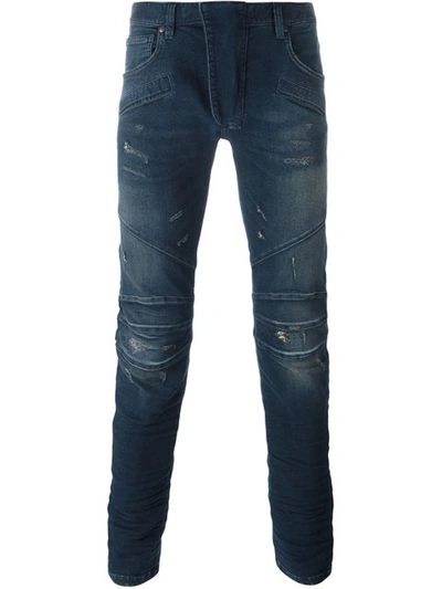 Pierre Balmain Ribbed Detailing Skinny Jeans | ModeSens