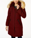Vince Camuto Faux-fur-trim Hooded Down Parka In Wine