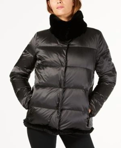 Weekend Max Mara Lepanto Fur Trim Puffer Coat In Black