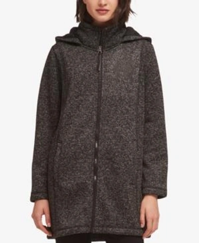 Dkny Hooded Faux-fur-lined Jacket In Black Combo