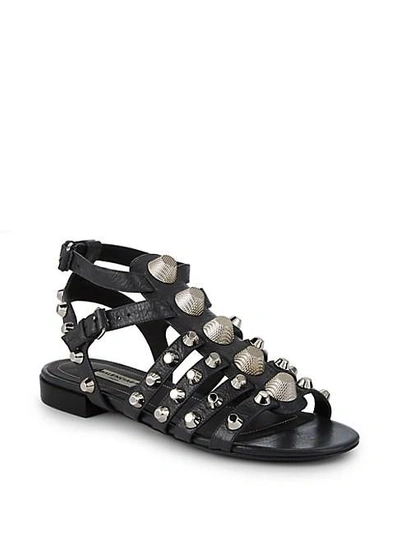 Balenciaga Studded Gladiator Sandals In Black