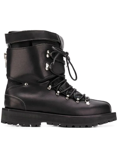 Sacai Lace-up Ski Boots In Black