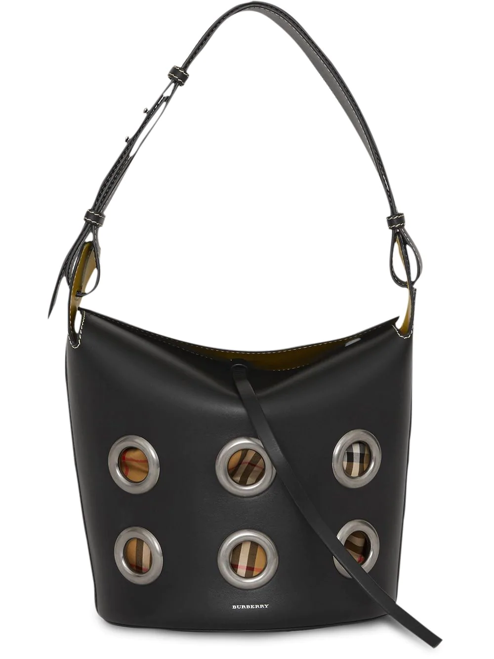 burberry medium leather bucket bag
