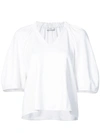 Tibi Marsha Knitted V-neck Top - White