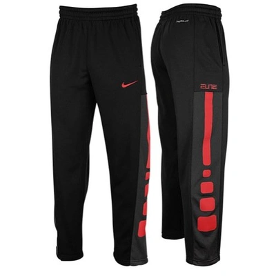 Nike Elite Stripe Performance Fleece Basketball Pants Mens In Black/red |  ModeSens