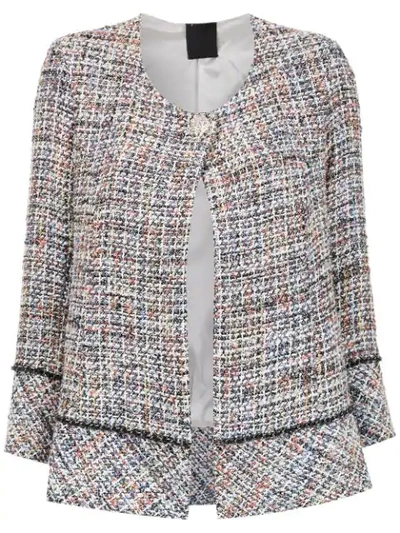 Andrea Bogosian Chain Detail Tweed Jacket In Grey