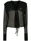 Andrea Bogosian Sheer Silk Shirt In Black