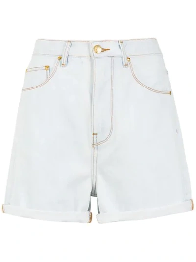 Amapô Mom's Ice Denim Shorts In White