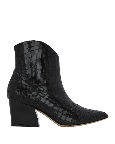 Tibi Dylan Embossed Booties In Black