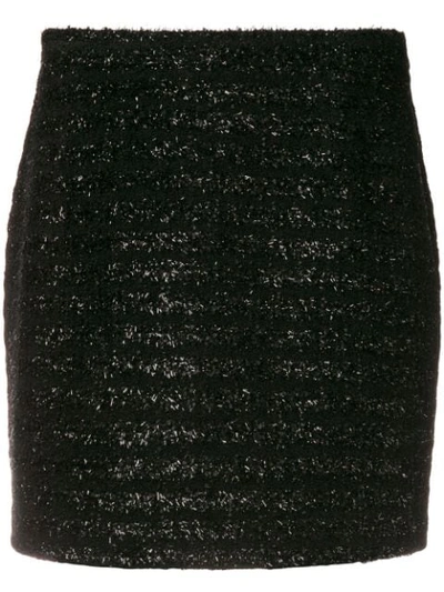 Alessandra Rich Shinny Mini Skirt In Black