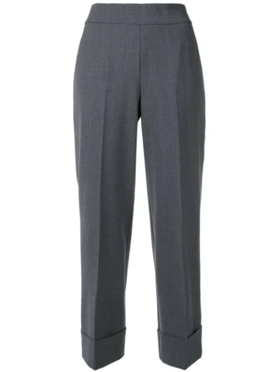 Peserico Cropped Tailored Trousers - Grey