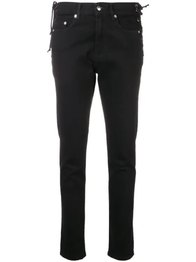 Mcq By Alexander Mcqueen Laced Harvey Slim-fit Jeans In Black