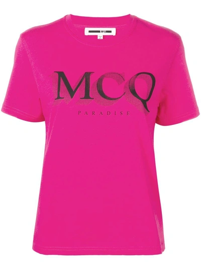 Mcq By Alexander Mcqueen Mcq Alexander Mcqueen Paradise Logo T-shirt - Pink & Purple