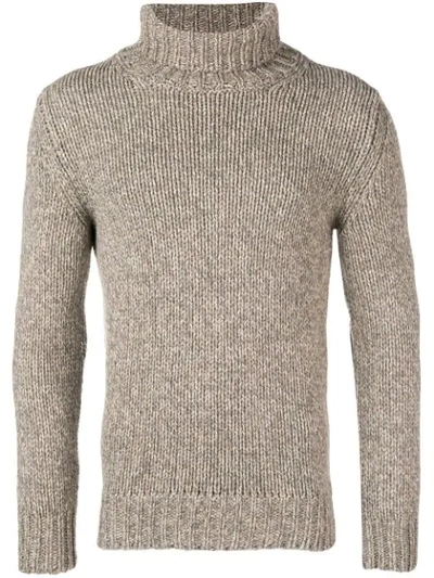 Zanone Turtleneck Sweater In Neutrals