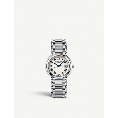 Longines Womens Silver L8.114.4.71.6 Primaluna Stainless Steel Watch In White
