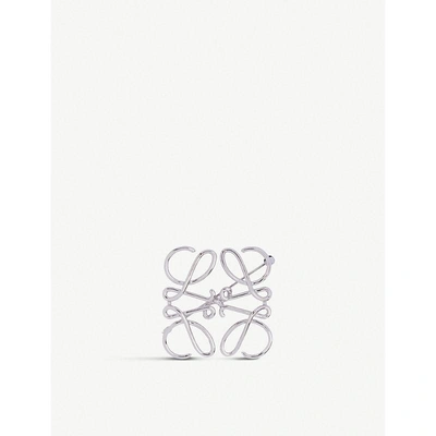Loewe Womens Palladium Anagram Brooch