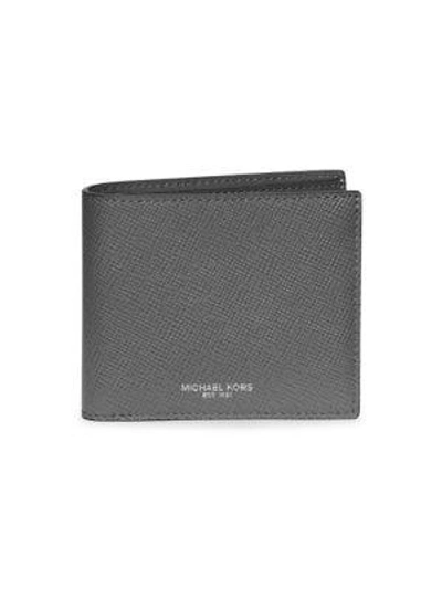 Michael Kors Leather Billfold Wallet In Grey