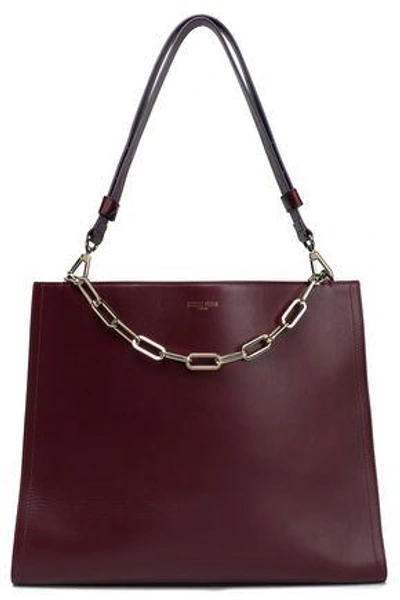 Emilio Pucci Woman Chain-trimmed Leather Shoulder Bag Burgundy