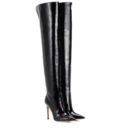 Gianvito Rossi Patent Rennes Over-the-knee Boots 105 In Black