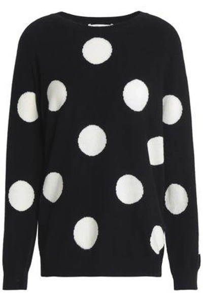 Chinti & Parker Polka-dot Wool And Cashmere-blend Sweater In Black