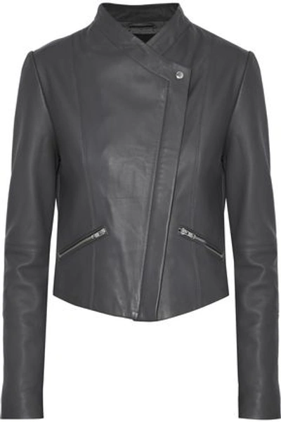 Veda Leather Jacket In Gray